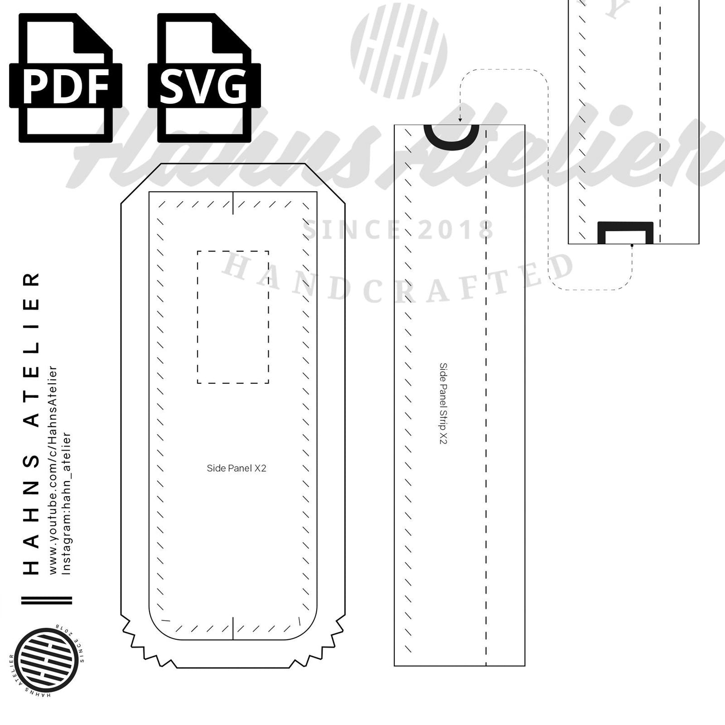 正方形クラッチバック PDF 型紙