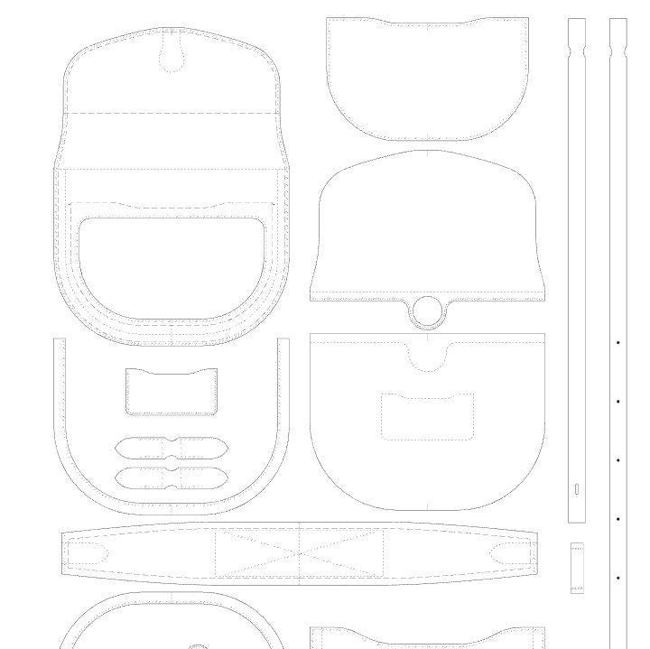 バックルクロスバック PDF 型紙